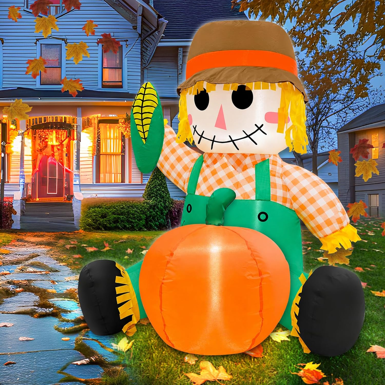 3.5FT Fall Thanksgiving Inflatables Outdoor Decorations with Built-In Leds - Image 6