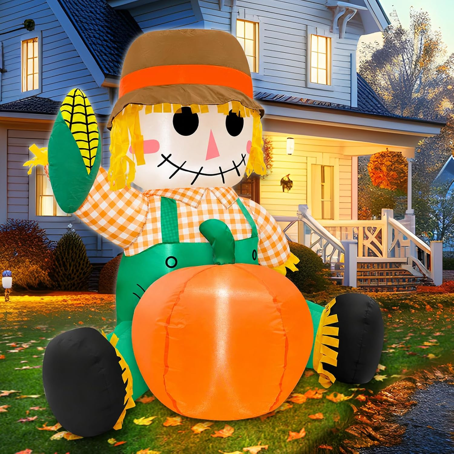 3.5FT Fall Thanksgiving Inflatables Outdoor Decorations with Built-In Leds - Image 4