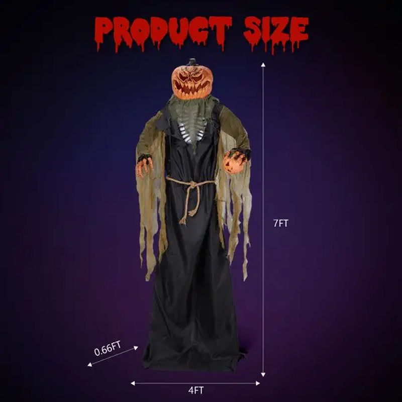 7Ft Pumpkin Halloween Standing Decoration - Image 3