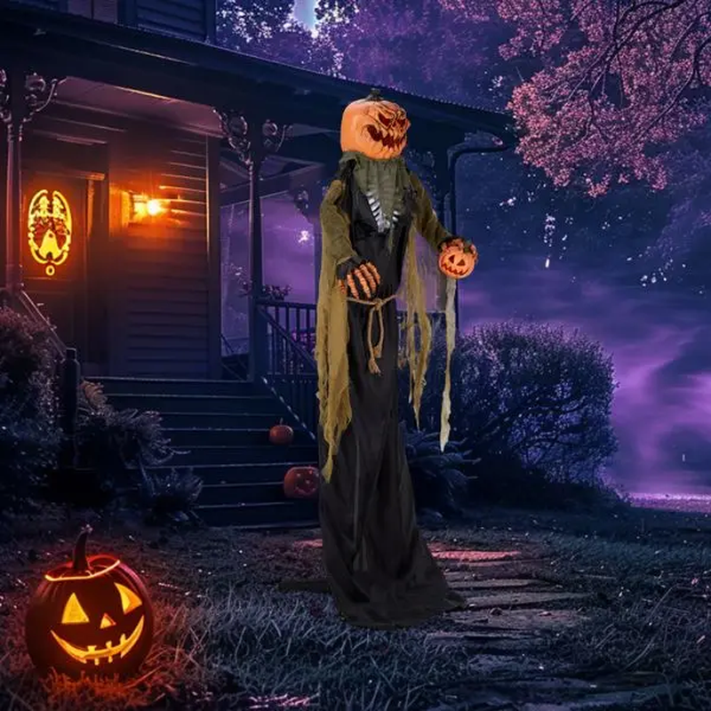 7Ft Pumpkin Halloween Standing Decoration - Image 2