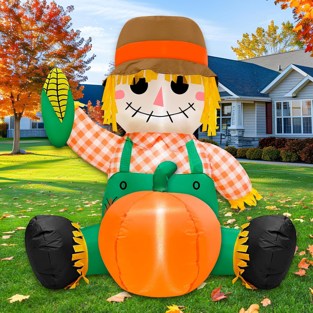 3.5FT Fall Thanksgiving Inflatables Outdoor Decorations with Built-In Leds